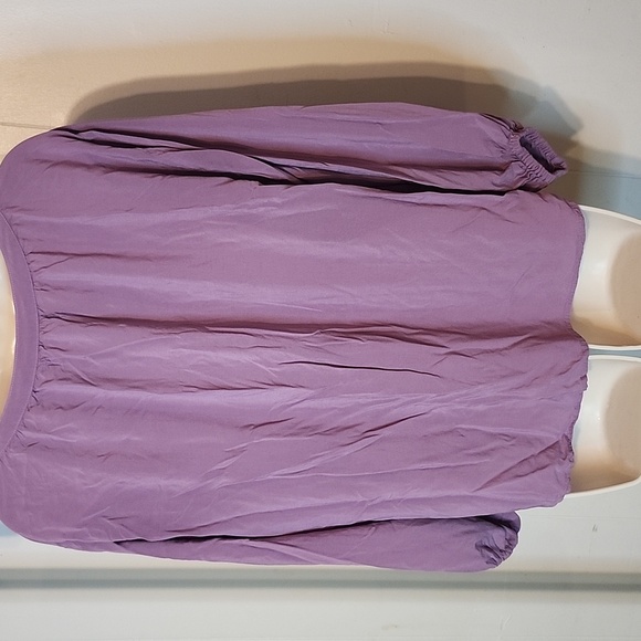 Velvet by Graham & Spencer Purple Relaxed Buttoned Blouse - Picture 3 of 5